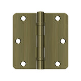 3-1/2" x 3-1/2" x 1/4" Radius Hinge, Ball Bearing