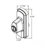 Andersen Gliding Door Albany Exterior Lock Assembly w/ Keys - Keyed Alike, Left Hand - White