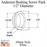 Screw Pack 1/2 Inch Diameter, Albany Series - White