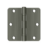 3-1/2" x 3-1/2" x 1/4" Radius Hinge, Ball Bearing