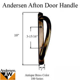 Andersen 100 Series Afton Glass door handle - Antique Brass