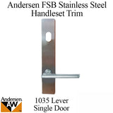 Andersen FSB 1035 Complete Keyed Trim Set for Single Door - Stainless Steel