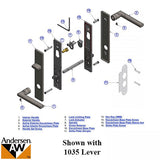 Andersen FSB 1035 Complete Keyed Trim Set for Single Door - Stainless Steel