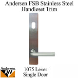 Andersen FSB 1075 Complete Keyed Trim Set for Single Door - Stainless Steel