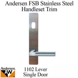 Andersen FSB 1102 Complete Trim Set for Single Door, With Key hole - Stainless Steel