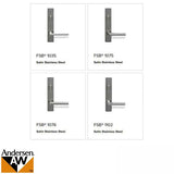 Andersen FSB 1035 Non Keyed Complete Trim Set for Double Door - Stainless Steel