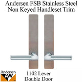 Andersen FSB 1102 Non Keyed Trim Set for Double Door - Stainless Steel