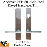 Andersen FSB 1035 Complete Keyed Trim Set for Double Door - Stainless Steel