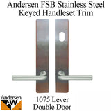 Andersen FSB 1075 Complete Keyed Trim Set for Double Door - Stainless Steel