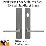 Andersen FSB 1076 Complete Keyed Trim Set for Double Door - Stainless Steel