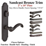 MULTIPOINT TRIM, 2 X 10-1/2 INCH, AMERICAN CYLINDER SANDCAST BRONZE HANDLESET