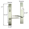 MULTIPOINT TRIM, 1-1/2" X 11", KEYED ACTIVE, POSEIDON LEVER, LEFT HAND, SATIN NICKEL - 921321001