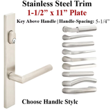 Neuma Multipoint Trim, 1-1/2 x 11 inch, American Cylinder Stainless Steel Handle Set