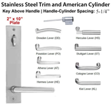 Neuma Multipoint Trim, 2 x 10 inch, American Cylinder Stainless Steel Handleset