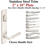 Neuma Multipoint Trim, 2 x 10 inch, American Cylinder Stainless Steel Handleset