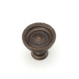 Schaub Sunflower, Solid Brass, Symphony, Round Knob, 1-3/4" dia, Dark Glaze finish.