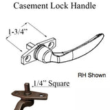 Marvin Push out Casement Lock Handle, Right Hand Active - Choose Color