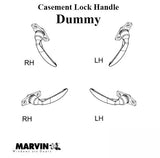 Marvin Push out Casement Lock Handle, Left Hand Dummy - Choose Color