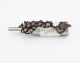 Schaub Wine - Wine Bottle Pull with Grapes - 1-1/2" cc with Mother of Pearl Center in Satin Nickel