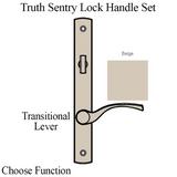TRUTH SENTRY LOCK HANDLE SET, TRANSITIONAL, PAINTED OVER ZINC- BEIGE - 97451030