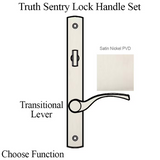 TRUTH SENTRY LOCK HANDLE SET, TRANSITIONAL, DECORATIVE FINISHES OVER BRASS- PVD NICKEL - 97451080