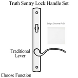 TRUTH SENTRY LOCK HANDLE SET, TRADITIONAL, DECORATIVE FINISH OVER BRASS, PVD CHROME - 97452060