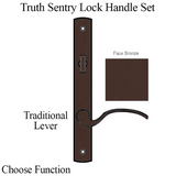TRUTH SENTRY LOCK HANDLE SET, TRADITIONAL, PAINTED OVER ZINC, FAUX BRONZE - 97452070