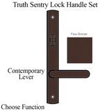 TRUTH SENTRY LOCK HANDLE SET, CONTEMPORARY, PAINTED OVER ZINC, FAUX BRONZE - 97453070