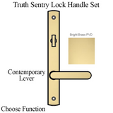 TRUTH SENTRY LOCK HANDLE SET, CONTEMPORARY, DECORATIVE OVER SOLID BRASS, PVD BRASS - 97453090