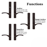 TRUTH SENTRY LOCK HANDLE SET, MODERN, DECORATIVE OVER SOLID BRASS, PVD BRUSHED CHROME - 97455020