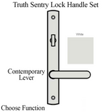 TRUTH SENTRY LOCK HANDLE SET, CONTEMPORARY, PAINTED OVER ZINC, WHITE - 97453100