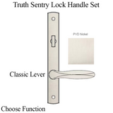 TRUTH SENTRY LOCK HANDLE SET, CLASSIC, DECORATIVE FINISHES OVER BRASS, PVD NICKEL - 97454080