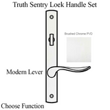 TRUTH SENTRY LOCK HANDLE SET, MODERN, DECORATIVE OVER SOLID BRASS, PVD BRUSHED CHROME - 97455020