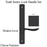 TRUTH SENTRY LOCK HANDLE SET, MODERN, PAINTED OVER ZINC, BLACK - 97455040
