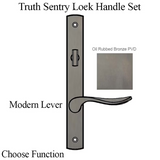 TRUTH SENTRY LOCK HANDLE SET, MODERN, DECORATIVE OVER SOLID BRASS, PVD BRONZE - 97455050