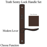 TRUTH SENTRY LOCK HANDLE SET, MODERN, PAINTED OVER ZINC, FAUX BRONZE - 97455070
