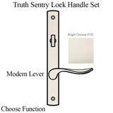 TRUTH SENTRY LOCK HANDLE SET, MODERN, DECORATIVE OVER SOLID BRASS, PVD NICKEL - 97455080