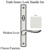 Truth Sentry Lock Handle Set, Modern, Painted over Zinc, White