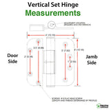 Truth Sentry Hinged Door Adjustable Set Hinge, Lho / Rhi, 4 X 4 Inches - 9748022