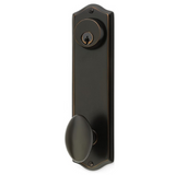 Emtek EMP8990 EMPowered Colonial 5-1/2" Center-to-Center Keyed Sideplate Lockset, Passage/Single Keyed - Brass Tubular