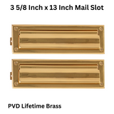 Brass Accents 3 5/8 Inch x 13 Inch Mail Slot, PVD Lifetime Brass - A07-M0010-PVD