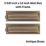 Brass Accents 3 5/8 Inch x 13 Inch Mail Slot with Frame, Antique Brass - A07-M0030-609