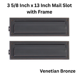 Brass Accents 3 5/8 Inch x 13 Inch Mail Slot with Frame, Venetian Bronze - A07-M0030-613VB