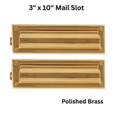 Brass Accents 3 Inch x 10 Inch Mail Slot, Polished Brass - A07-M0050-605