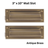 Brass Accents 3 Inch x 10 Inch Mail Slot, Antique Brass - A07-M0050-609