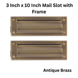 Brass Accents 3 Inch x 10 Inch Mail Slot with Frame, Antique Brass - A07-M0070-609