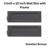 Brass Accents 3 Inch x 10 Inch Mail Slot with Frame, Venetian Bronze - A07-M0070-613VB