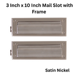 Brass Accents 3 Inch x 10 Inch Mail Slot with Frame, Satin Nickel - A07-M0070-619