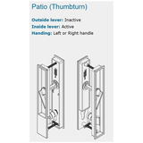 FFI Ashford Flush Sliding Door Handle Set - Patio Function - 2¼" Door Thickness