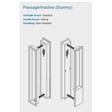 FFI Ashford Flush Sliding Door Handle Set - Inactive Function - 2¼" Door Thickness